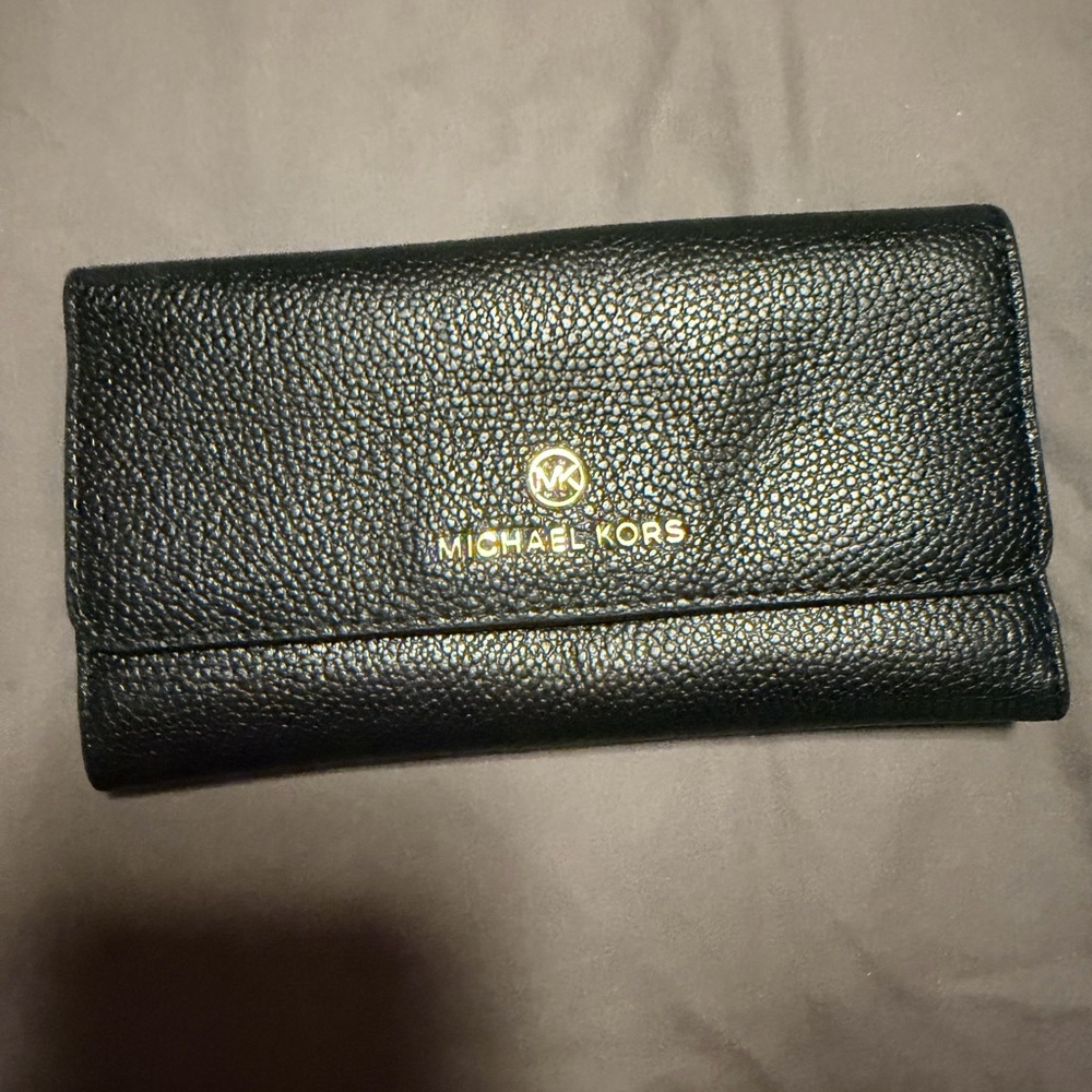 Michael Kors Black Pebbled Leather Wallet